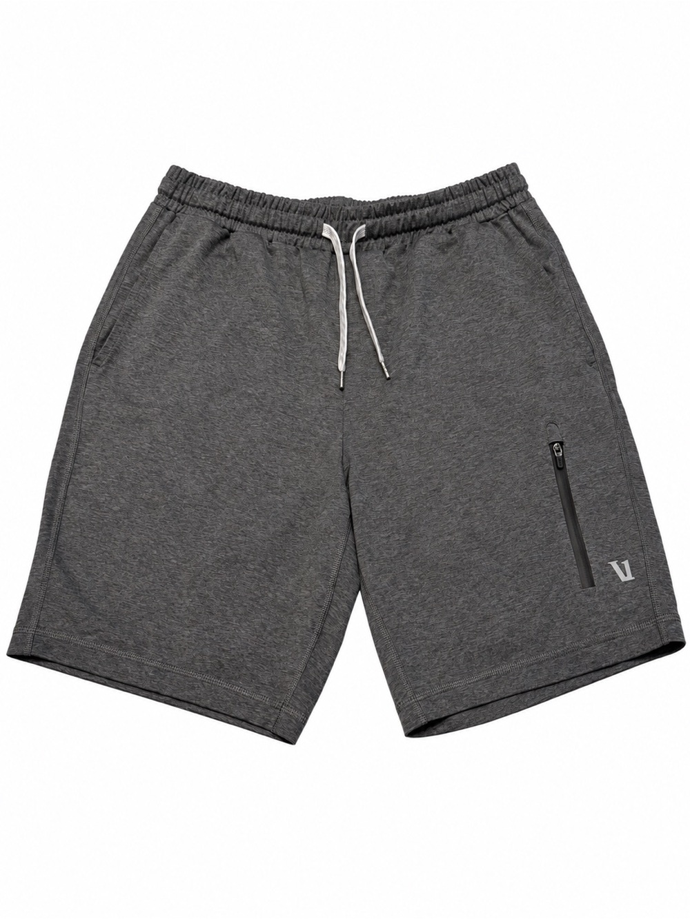 Vuori Men’s Kore Athletic Shorts Charcoal Gray Zip Pockets Size S